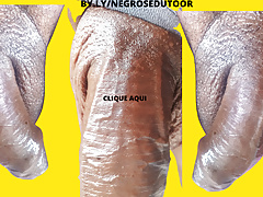 Brazilian ebony sunbathing on his wonderful hairy dick