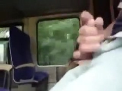 german boy showing off his boner in the train