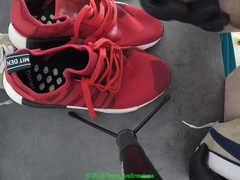 Teenies Large Popshot on his Adidas NMD