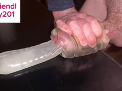 Dude Squealing while Humping Fleshlight with Sloppy Converse until Ginormous Spunk in Water