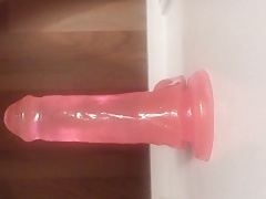 close up with pink dildo