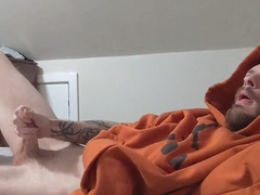 Nasty edging plower gooning over his own rod