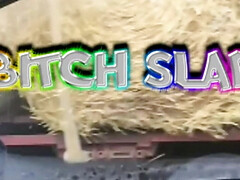 Spanking in car super slow motion