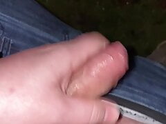 Wanking myself off in the countryside with a big cumshot