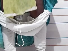 Crossdresser peeing