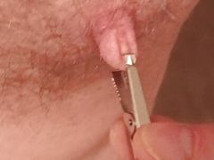Nippleplay with cockcage