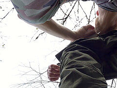 Gay blowjob, gay sucking cock, stroking cock