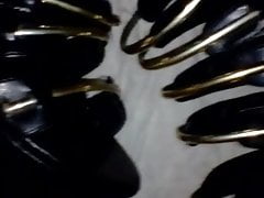 Cogiendome plataformas negras My sister's wedges shoejob cum