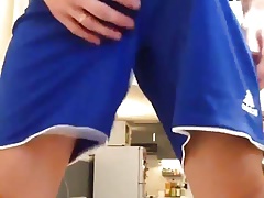Showing off huge cock