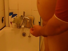 Wanking buddy as he pisses