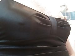 Boy in sexy satin lingerie