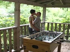Hot twinks playing a game where the loser gets fucked