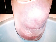 Pissing in my see thru lingerie