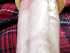 Close-up view of Venus's sex machine rapidly sucking the tip of my cock DMVToyLover223