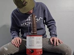 Painter Frankie Labido takes a solo spunk break with his favorite toy