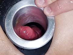 Oxballs gaping fun with tunnel plug inside it