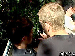 Smoking twinks pulverizing each other in fat manstick foursome