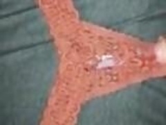 Cumming on sisters lace thong