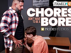 Hairy Stepdad Barebacks His Stepson To Do His Chores
