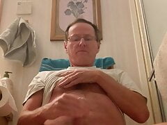 Jerking in the bathroom