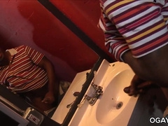 Ebony Monster Fuckpole Crammed Slick Milky Rear Entrance