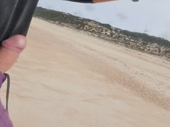 I was running on a public beach and I couldn't stand against masturbating off