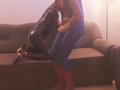 European role play with latex rubber featuring Puppepper and some horny guys