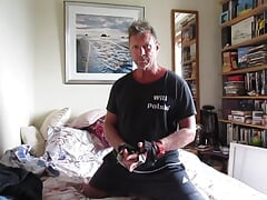 WillPolski On His Bed And Strips Naked Cumming Hard As He Kneels In Front Of The Cam