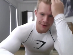 Muscle God Alexander Steel Jacking Off In Compression Shirt