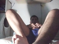 DARK SWEATY SOCKS ON BARE FEET SCENE