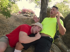 Hitchhiking ends with bareback fuck in the mountains - Roman Todd, Michael Boston