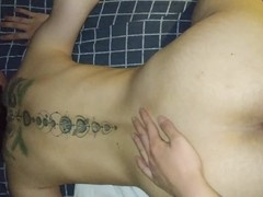 Eastern European teen bottom gets bareback bred hard by Asian top