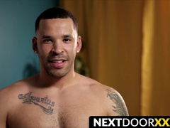 NextDoorXXX.com - Inked jock strokes his massive trimmed cock
