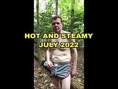 MESSY CUM SHOT ON A HOT DAY IN THE WOODS JULY 2022