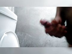 Hand job in the bathroom