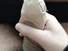 Cum in mom's nylon sock 2