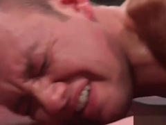 Athletic jock banging hunk after battle