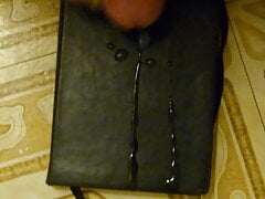 Cum on black notebook
