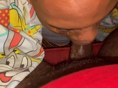 Deep-Throating My Bf's BIG BLACK COCK While He Smokes