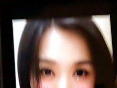 Cute Asian cum on face