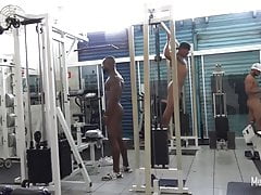 Blacks training naked at the gym