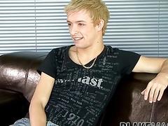 Wild British gay stroking cock and cums