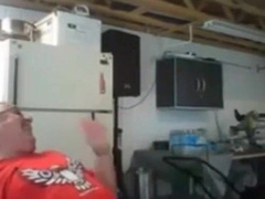 Dancing Daddy Bear Flashes His Big Cock on Webcam