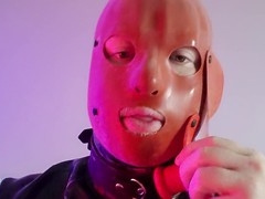 Submissive sissy-in-training indulges in four cumloads while clad in tight rubber spandex.