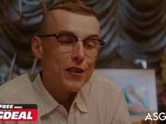 School Jock's Salami Masturbated Under Dinner Table