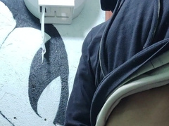 PHAT MAN SAUSAGE OF YOUNG DUDE FONDLING HIMSELF IN THE BATHROOM