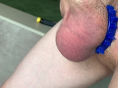 Super-Fucking-Hot Fellow LEAPING With Enormous TRUNK(23cm) & Hand-Job With WOOD RING