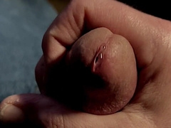 Close up knob jizz sploog in slow mobility