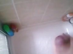 fat man cum in shower