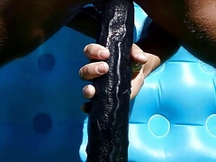 Riding on a big black cock